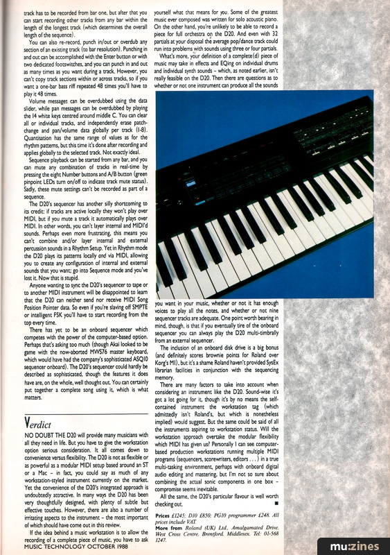 Roland D20 (MT Oct 88)