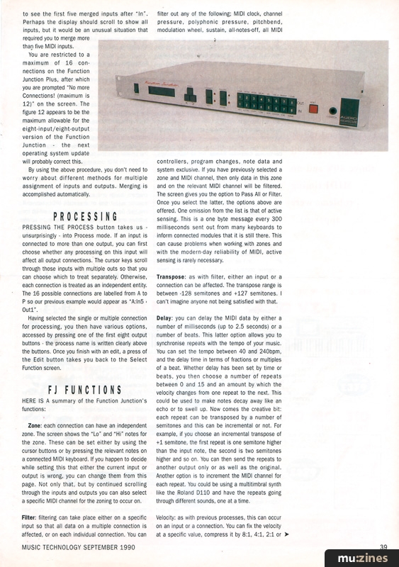 Audio Architecture Function Junction Plus (MT Sep 90)