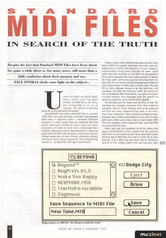 Standard MIDI Files (SOS Feb 92)